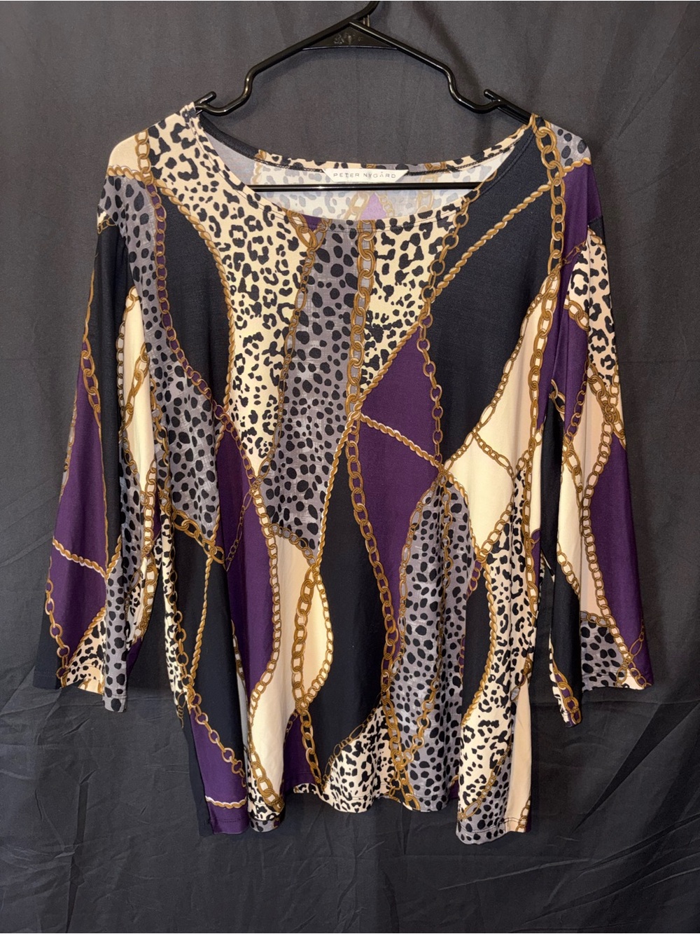 Peter Nygard Patchwork 3/4 Sleeve Top